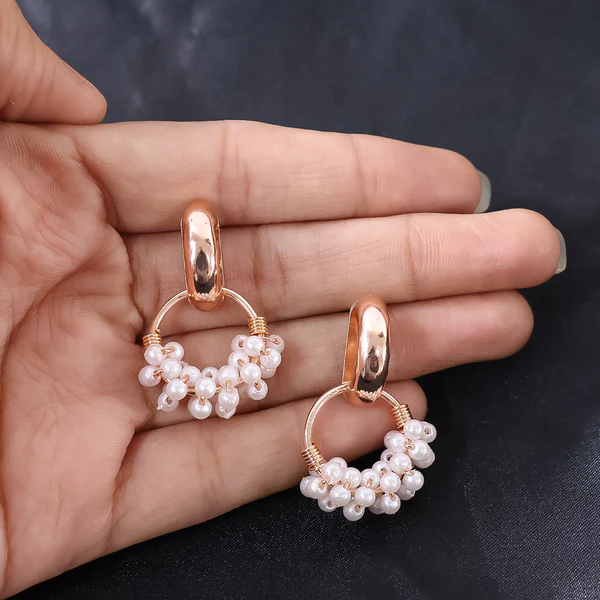 Double Pearl Stud Earrings