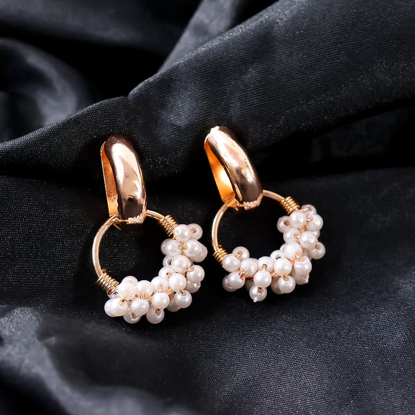 Double Pearl Stud Earrings - Image 3
