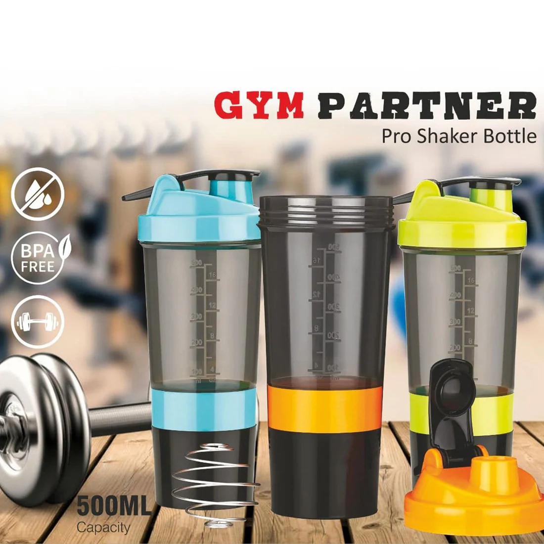 Gym Shaker Bottle & shakers for Protein Shake - Image 2