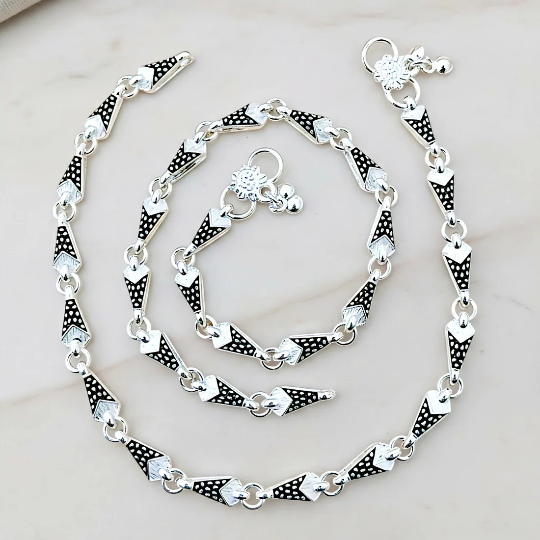 Silver-Plated Traditional Meenakari Anklets , (payal),anklet for women and girls , fancy anklet (payal) - Image 3