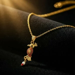 Traditional Bird Design Pendant Necklace with Chain for Women