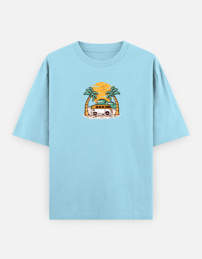 Summer Vibes Print Oversized Classic T-Shirt - Image 9