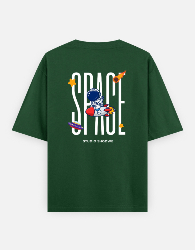 Space Print Oversized Classic T-Shirt - Image 8