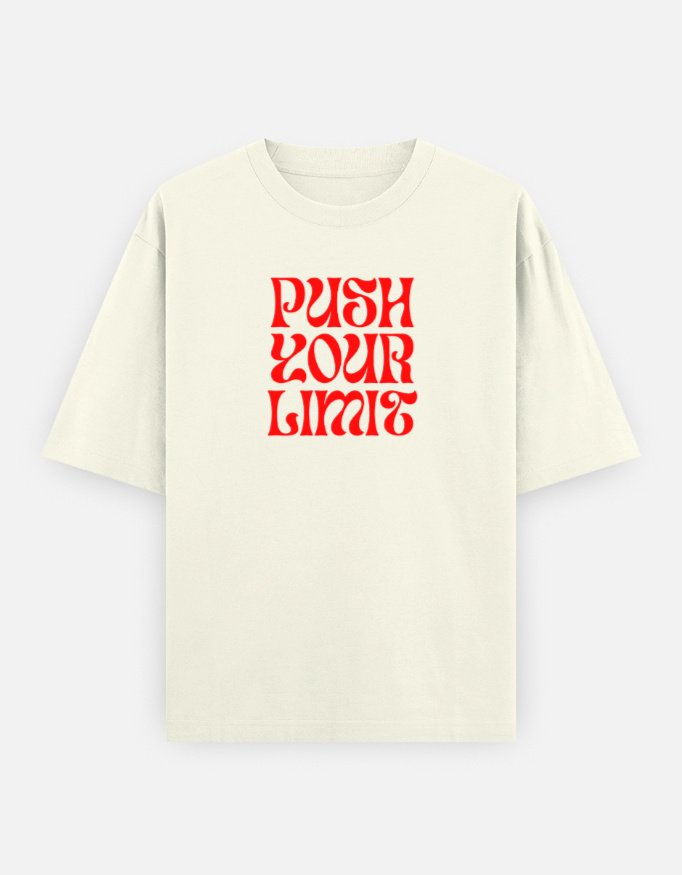 Push Your Limit Print Oversized Classic T-Shirt