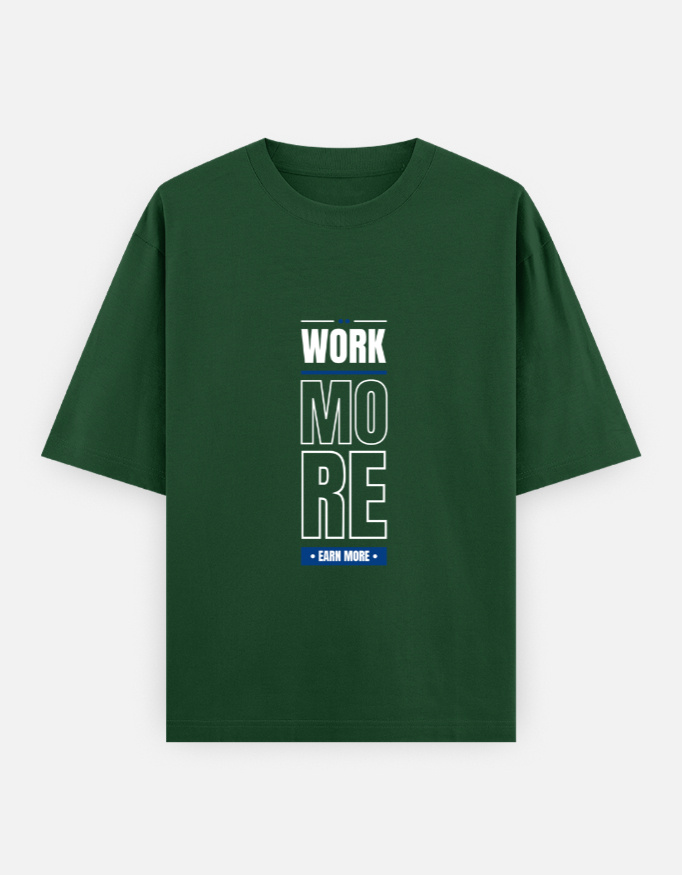 Work More Print Oversized Classic T-Shirt - Image 3