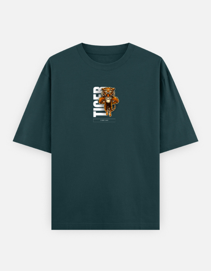 Tiger Print Oversized Classic T-Shirt - Image 4