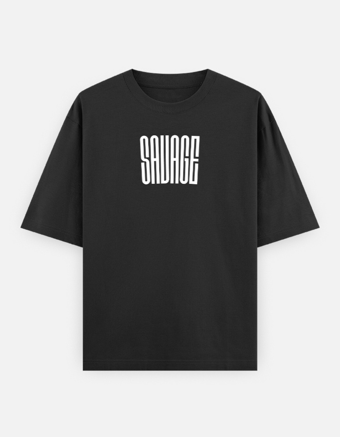 Savage Print Oversized Classic T-Shirt - Image 4