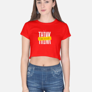Think Too Much Print Crop Top