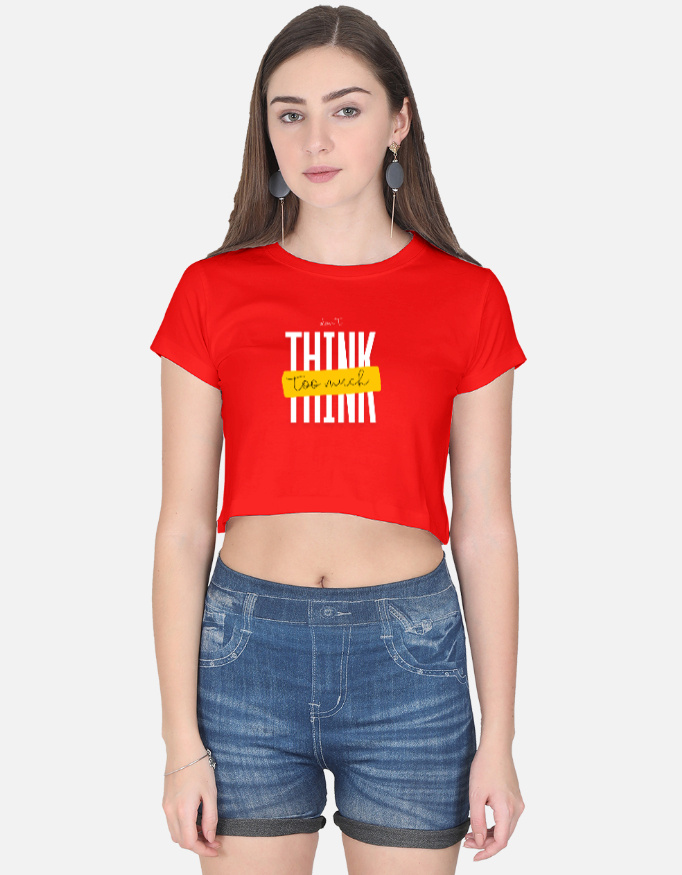 Think Too Much Print Crop Top
