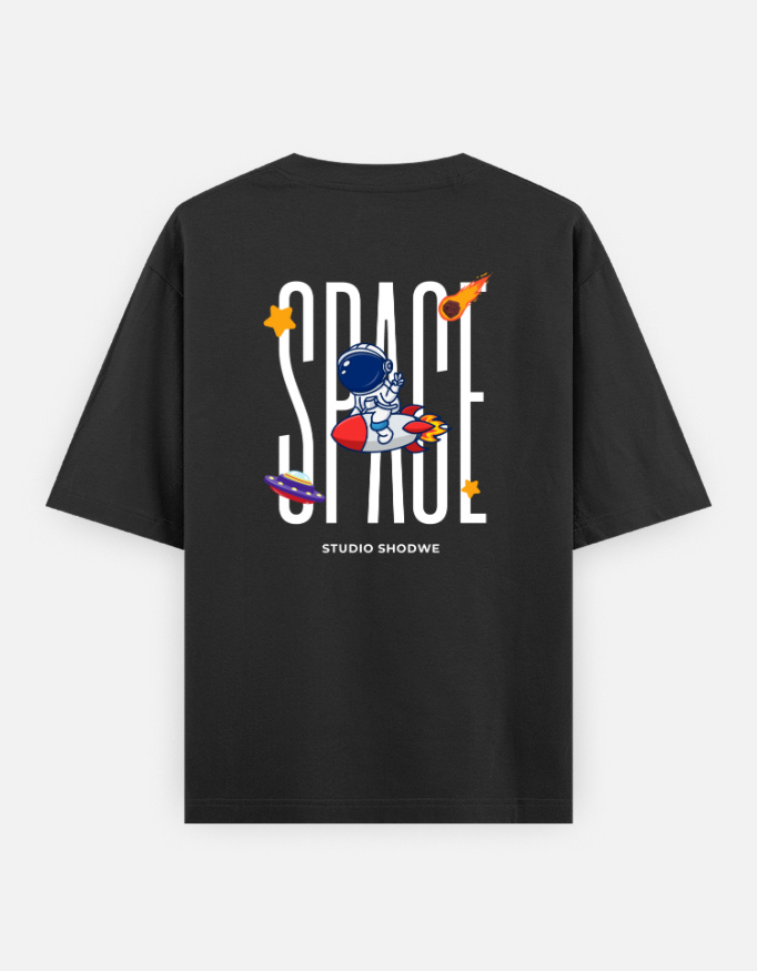 Space Print Oversized Classic T-Shirt - Image 10