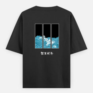 Sea Waves Print Oversized Classic T-Shirt
