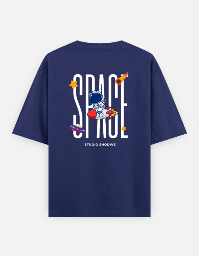 Space Print Oversized Classic T-Shirt - Image 7