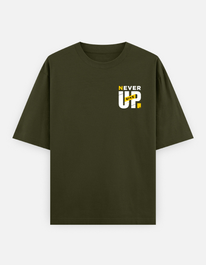 Never Give Up Oversized Classic T-Shirt - Image 9