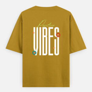 Positive Vibes Print Oversized Classic T-Shirt