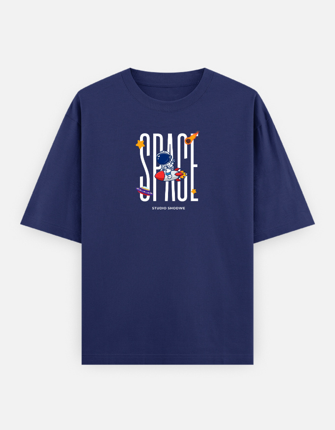 Space Print Oversized Classic T-Shirt - Image 15