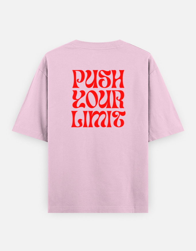 Push Your Limit Print Oversized Classic T-Shirt - Image 3