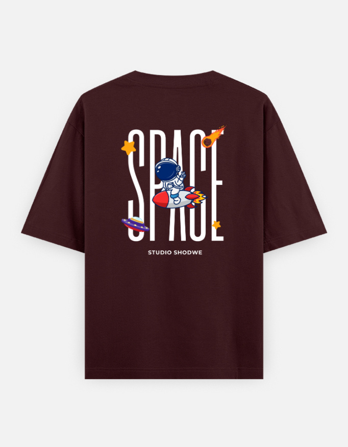 Space Print Oversized Classic T-Shirt - Image 5