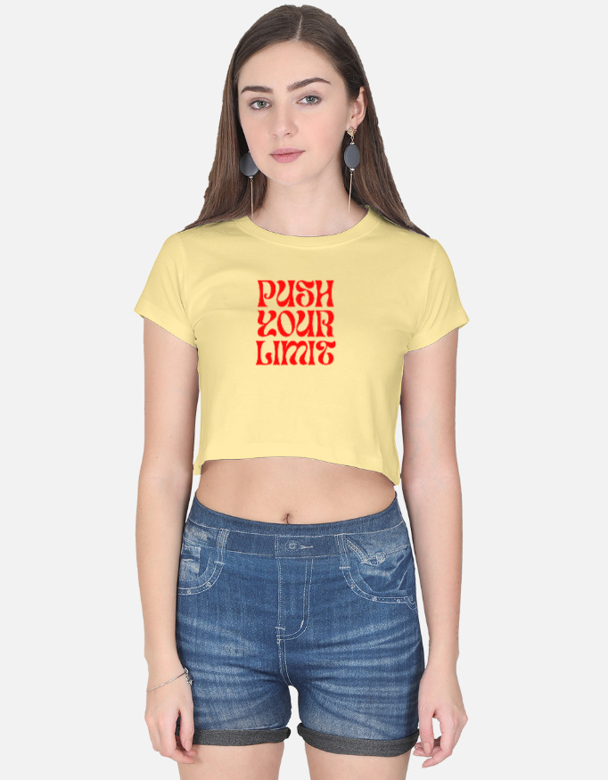 Push Your Limits Print Crop Top - Image 2