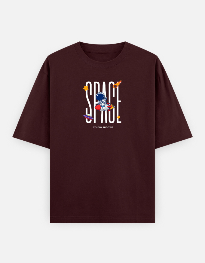 Space Print Oversized Classic T-Shirt - Image 14