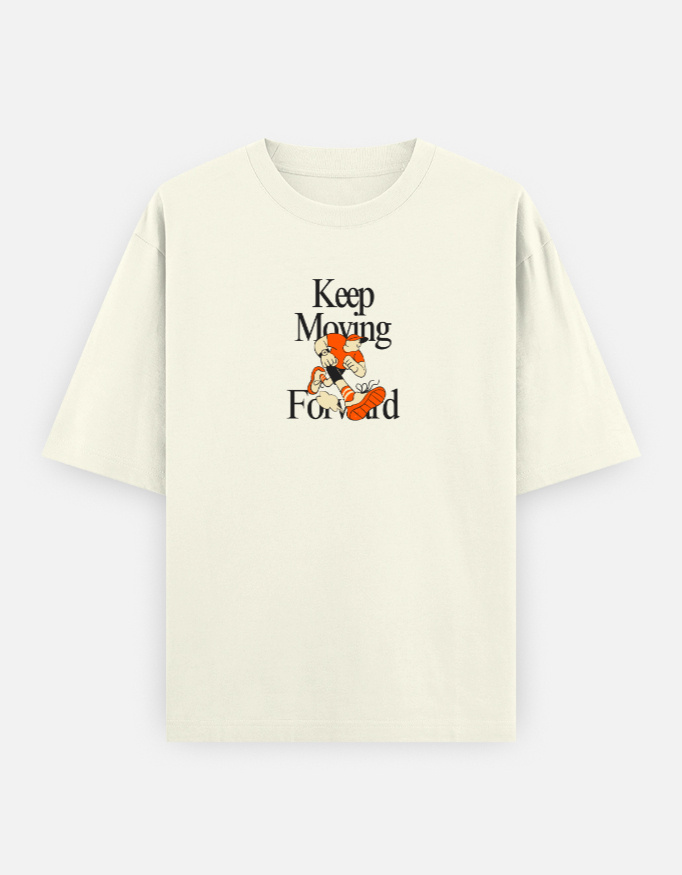 keep Moving Print Oversized Classic T-Shirt - Image 8