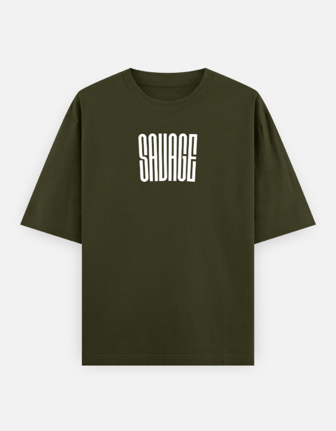 Savage Print Oversized Classic T-Shirt - Image 5