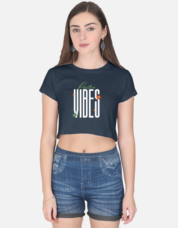 Positive Vibes Print Crop Top - Image 8