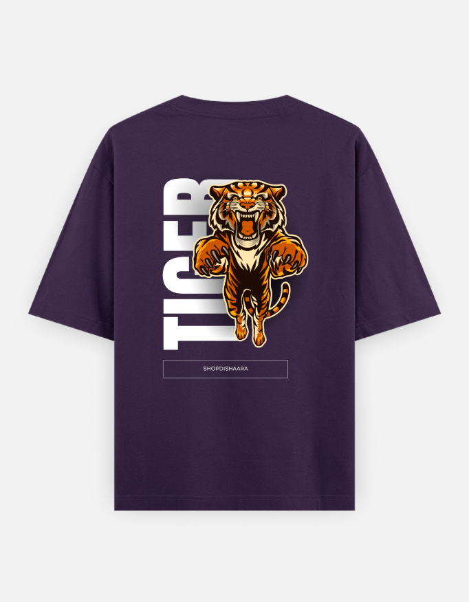 Tiger Print Oversized Classic T-Shirt - Image 12