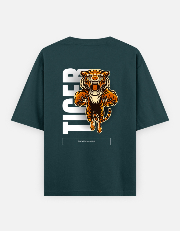 Tiger Print Oversized Classic T-Shirt - Image 13