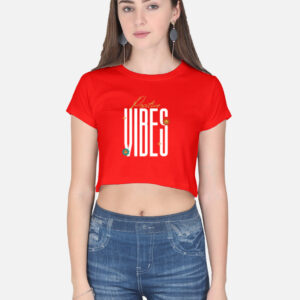 Positive Vibes Print Crop Top