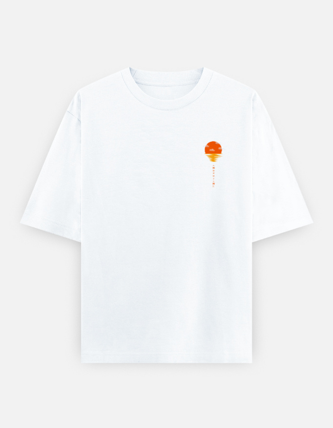 Sunset Print Oversized Classic T-Shirt - Image 4