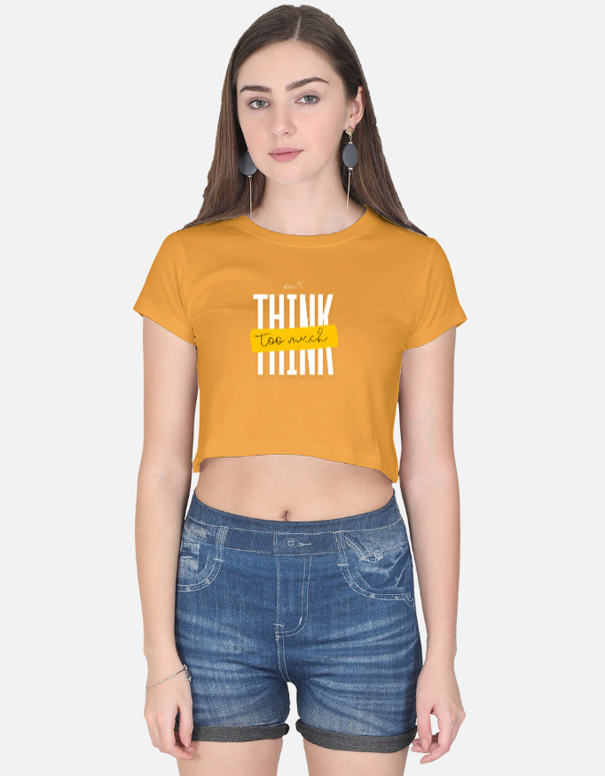 Think Too Much Print Crop Top - Image 5