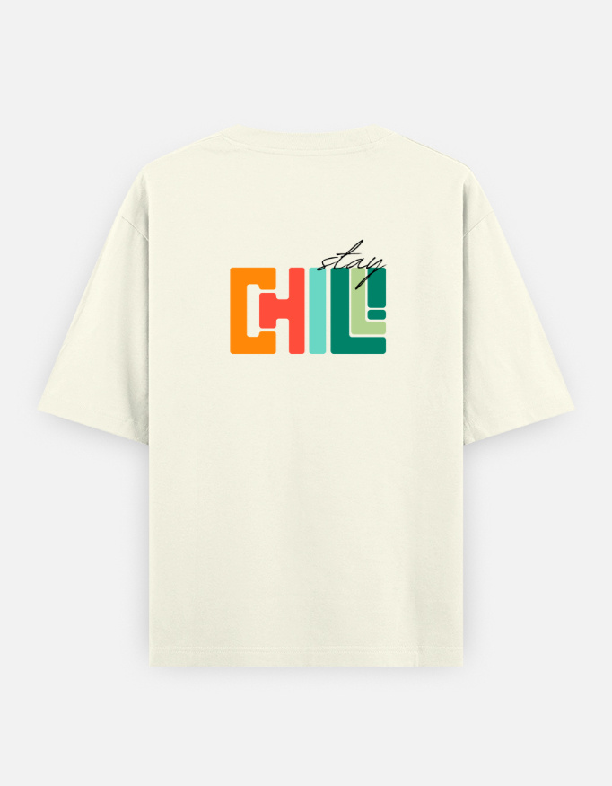 Stay Chill Print Oversized Classic T-Shirt - Image 2