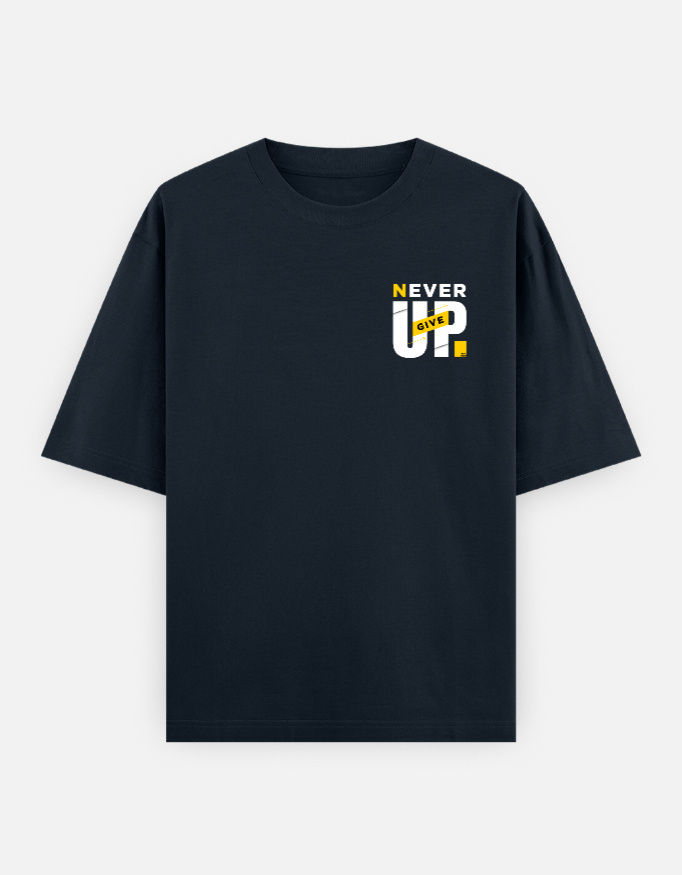 Never Give Up Oversized Classic T-Shirt - Image 3