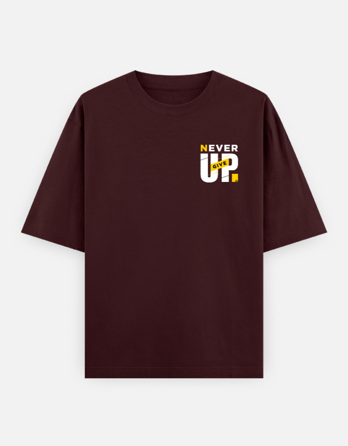 Never Give Up Oversized Classic T-Shirt - Image 6