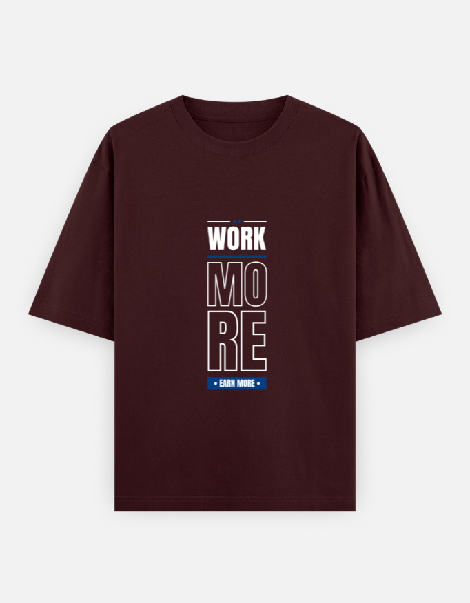 Work More Print Oversized Classic T-Shirt - Image 6
