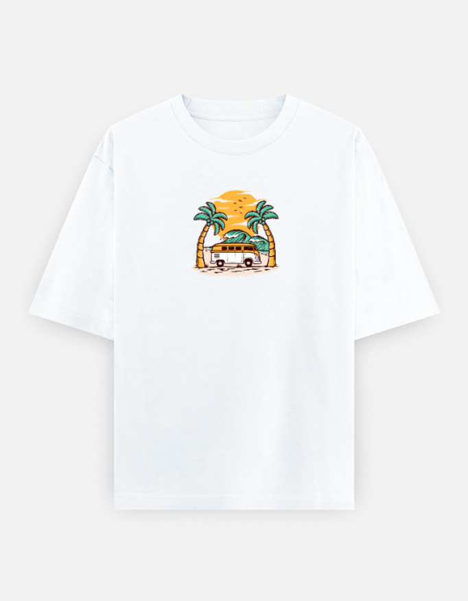 Summer Vibes Print Oversized Classic T-Shirt - Image 2