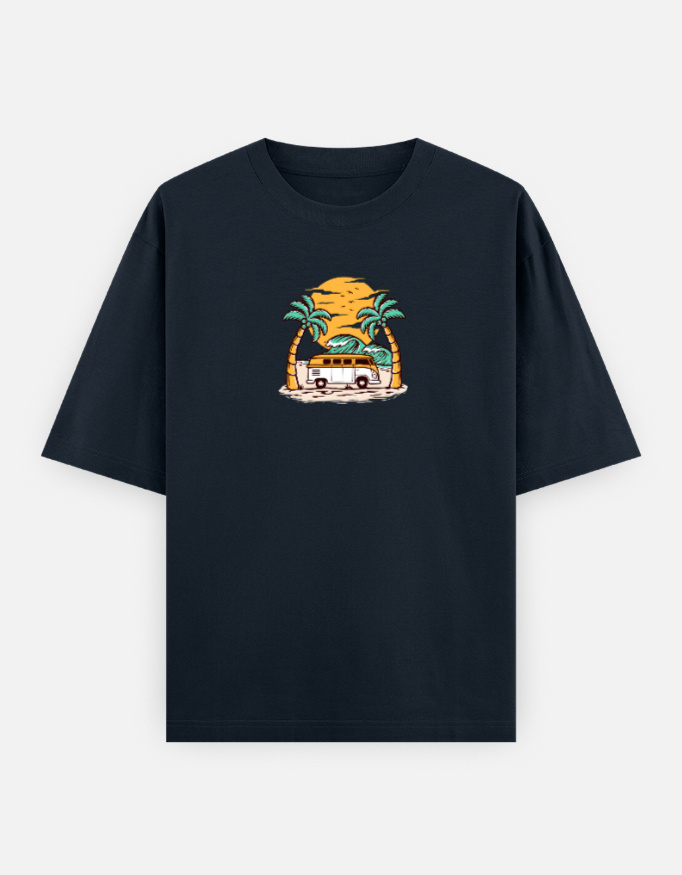 Summer Vibes Print Oversized Classic T-Shirt - Image 4