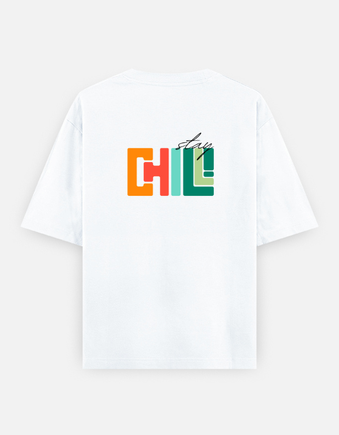 Stay Chill Print Oversized Classic T-Shirt - Image 3