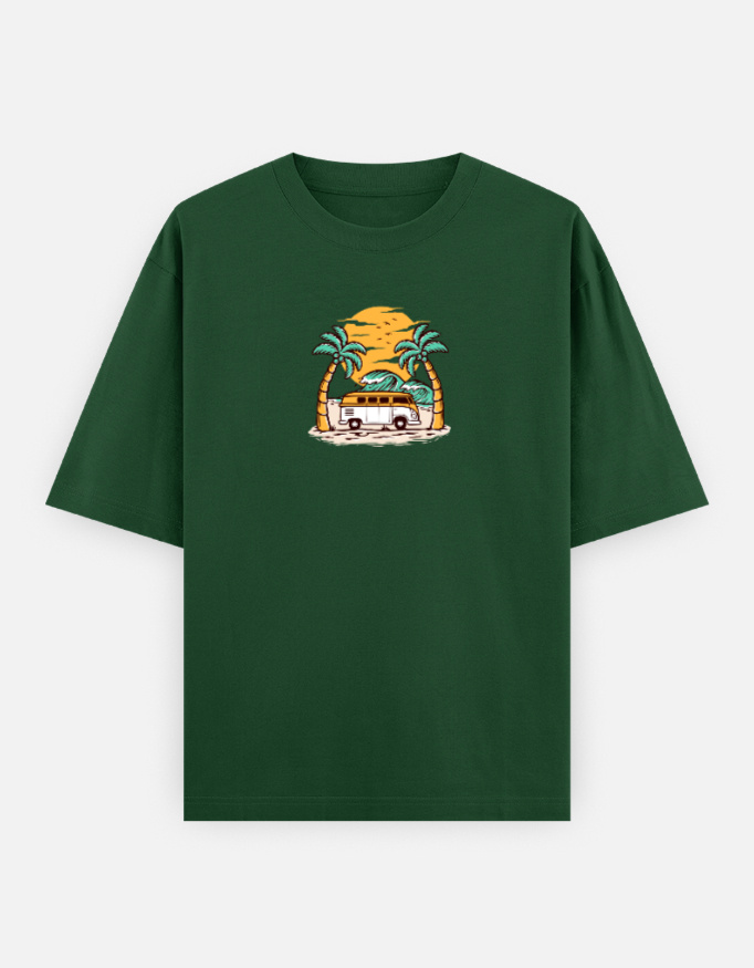 Summer Vibes Print Oversized Classic T-Shirt