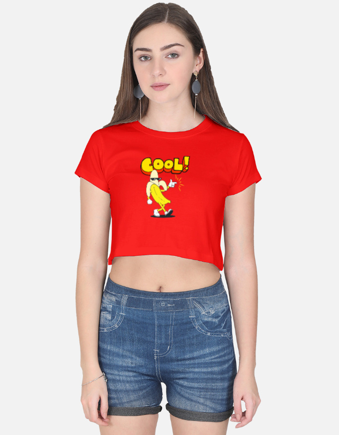 Cool Banana Print Crop Top