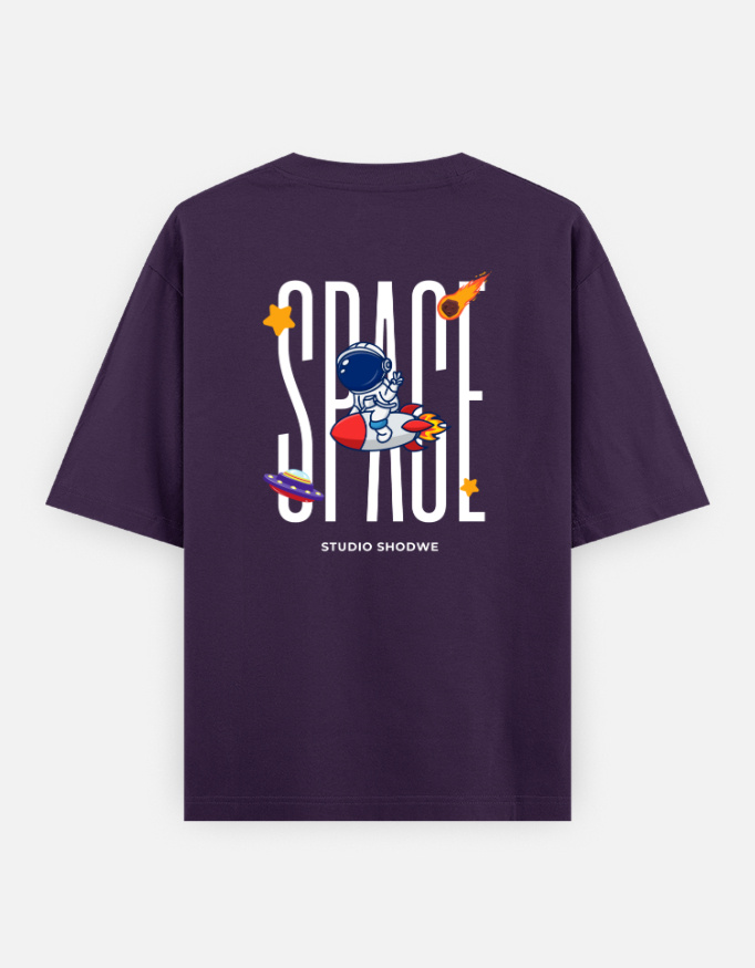 Space Print Oversized Classic T-Shirt - Image 4