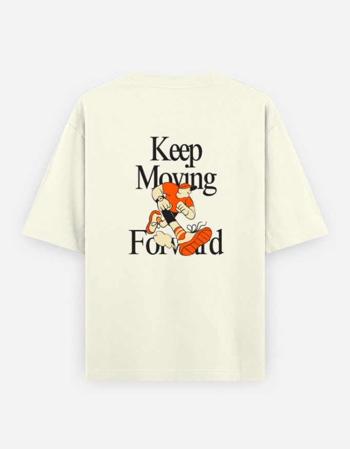 keep Moving Print Oversized Classic T-Shirt - Image 2