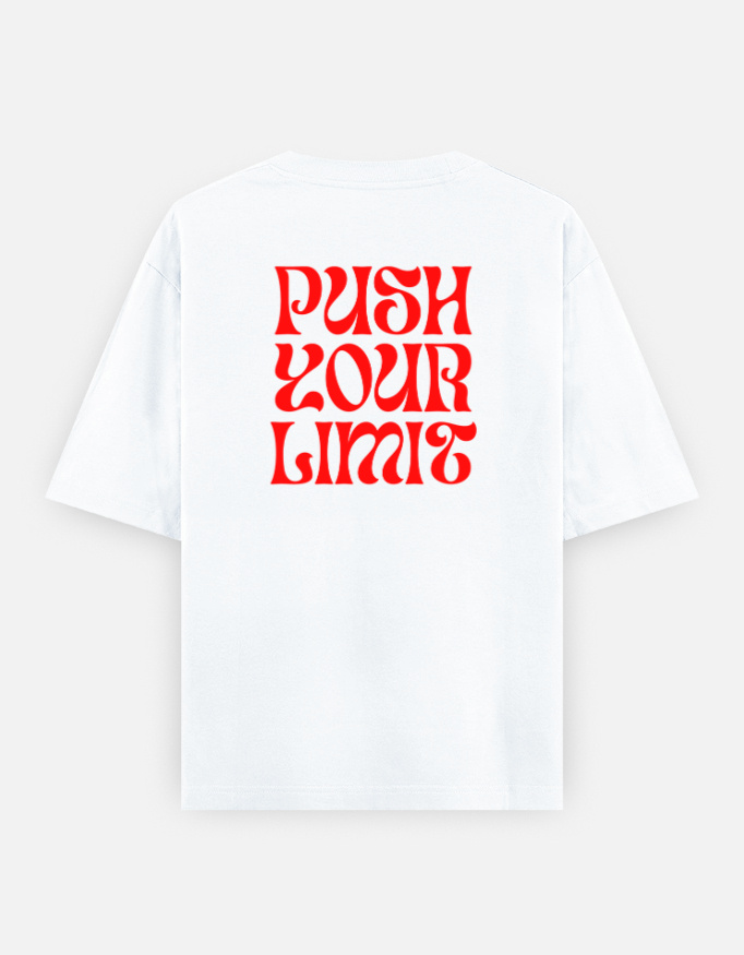 Push Your Limit Print Oversized Classic T-Shirt - Image 4