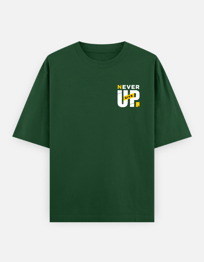 Never Give Up Oversized Classic T-Shirt - Image 4