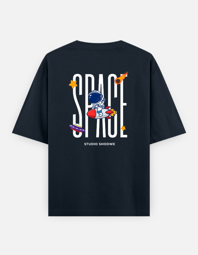 Space Print Oversized Classic T-Shirt - Image 9