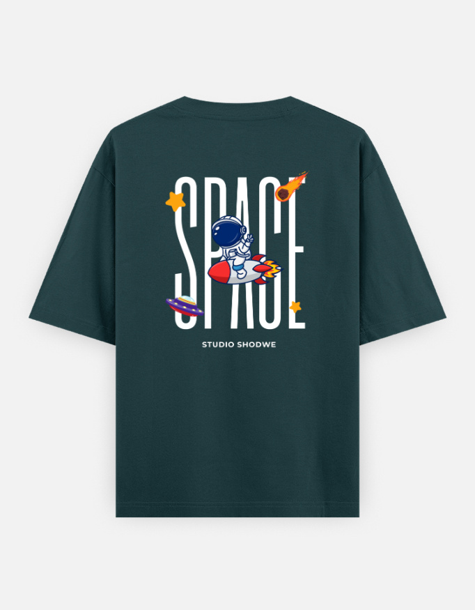 Space Print Oversized Classic T-Shirt - Image 3