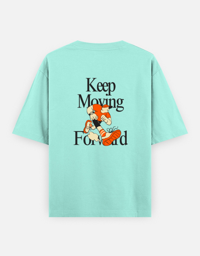 keep Moving Print Oversized Classic T-Shirt - Image 4