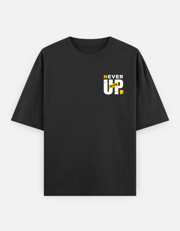 Never Give Up Oversized Classic T-Shirt - Image 2