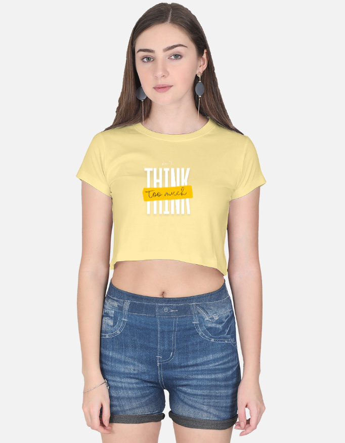 Think Too Much Print Crop Top - Image 2