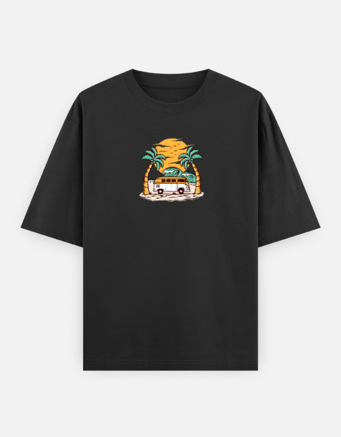 Summer Vibes Print Oversized Classic T-Shirt - Image 3